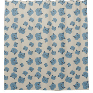 ブリティッシュ・ショートヘアの猫型 シャワーカーテン