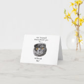 ブリティッシュ・ショートヘアの猫手描きデジタルアート カード (黄色い花)