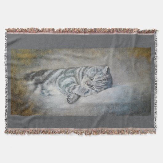 ブリティッシュ・ショートヘアの甘い夢 スローブランケット (正面)