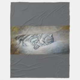 ブリティッシュ・ショートヘアの甘い夢 フリースブランケット