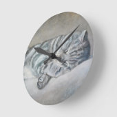 ブリティッシュ・ショートヘアの甘い夢 ラウンド壁時計 (傾斜)