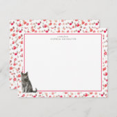 ブリティッシュ・ショートヘアパーソナライズされた猫文房具 ノートカード (正面/裏面)