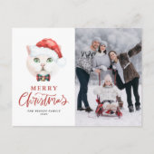 ブリティッシュ・ショートヘア・キャット・レッド・メリー・クリスマスフォト シーズンポストカード (正面)