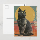 ブリティッシュ・ショートヘア・キャット・ヴィンテージ・アート ポストカード (正面/裏面)