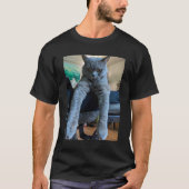 ブリティッシュ・ショートヘア・キャット・子猫ぶら下がった・レイズ Tシャツ (正面)