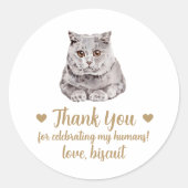 ブリティッシュ・ショートヘア・キャット・結婚式の引き出物・ステッカー ラウンドシール (正面)