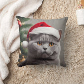 ブリティッシュ・ショートヘア・クリスマス クッション (ブランケット)