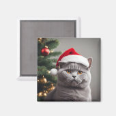 ブリティッシュ・ショートヘア・クリスマス マグネット (正面/裏面)