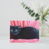 ブリティッシュ・ショートヘア、黒煙 ポストカード (スタンド正面)