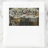 ブリティッシュ・スクルージ・クイーンビクトリア・クリスマスディナー 長方形シール (バッグ)