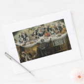 ブリティッシュ・スクルージ・クイーンビクトリア・クリスマスディナー 長方形シール (封筒)