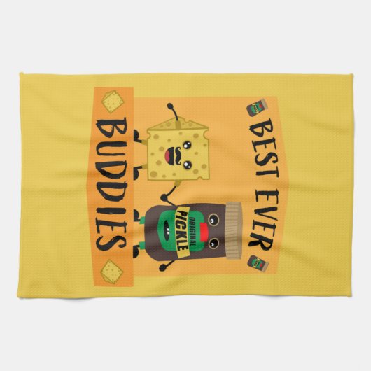 ブリティッシュ・チェダーチーズとピクルス愛好家 キッチンタオル (横)