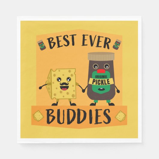 ブリティッシュ・チェダーチーズとピクルス愛好家 スタンダードランチョンナプキン (正面)