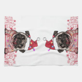 ブリティッシュ・ブルドッグパーソナライズされた・クリスマスプレゼント キッチンタオル (横)