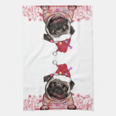 ブリティッシュ・ブルドッグパーソナライズされた・クリスマスプレゼント キッチンタオル (縦)
