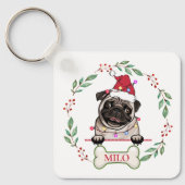 ブリティッシュ・ブルドッグパーソナライズされた・クリスマスプレゼント キーホルダー (正面)