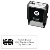 ブリティッシュ・ユニオン・ジャック国旗のカスタム差出人住所 セルフインキングスタンプ (インサイチュ)