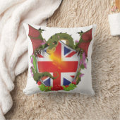 ブリティッシュ・ユニオン・ジャック・シールド&ドラゴン クッション (ブランケット)
