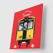 ブリティッシュ・レール・トレイン愛好家 スクエア壁時計 (傾斜)