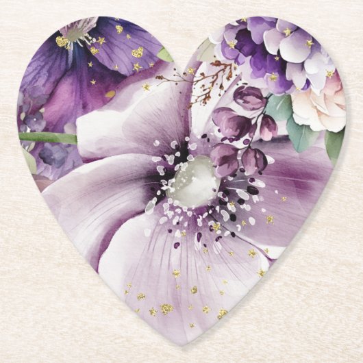 ブリティッ王室のクパープルフローラ紙コースター ペーパーコースター (正面)