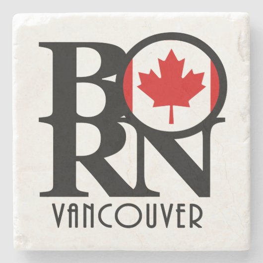 ブリティッ生まれクコロンビア州旗（カナダ国旗） ストーンコースター (正面)