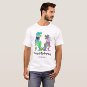 ブリデアおもしろいサウルスのTレックス恐竜の父親 Tシャツ (正面フル)