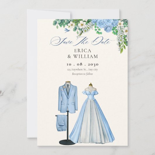 ブリデグルーミングフローラアーチ庭園の結婚式 セーブザデート (正面)