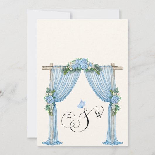 ブリデグルーミングフローラアーチ庭園の結婚式 セーブザデート (裏面)