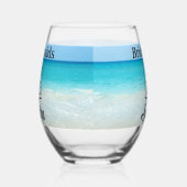 ブリデシュパーソナライズされたメイドギフトトロピカルビーチラブ ステムなしワイングラス (左)