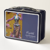 ブリデシュパーソナライズされたメイド提案箱スチームパンク メタルランチボックス (正面)