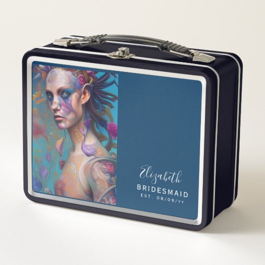 ブリデシュパーソナライズされたメイド提案箱タトゥーゴシック メタルランチボックス (正面)