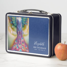 ブリデシュパーソナライズされたメイド提案箱ピーコック メタルランチボックス