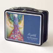 ブリデシュパーソナライズされたメイド提案箱ピーコック メタルランチボックス (正面)