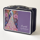ブリデシュパーソナライズされたメイド提案箱ピーコック メタルランチボックス (正面)
