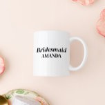 ブリデシュモダンメイド名前をカスタムするコーヒーマグ コーヒーマグカップ<br><div class="desc">スタイリッシュ、モダン、およびエレガント、カスタマイズ可モダン能なフォント傾斜、名前、日付でパーソナライズ。</div>