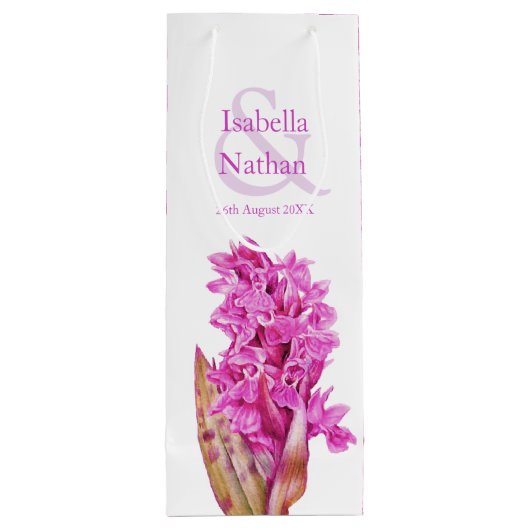 ブリデシュ感謝していメイド・ユー・ピンク・オーキッド結婚式の引き出物 ワインギフトバッグ (裏面)