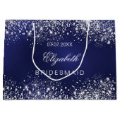 ブリデシュ王室のメイドの青い銀結婚の名前 ラージペーパーバッグ (正面)