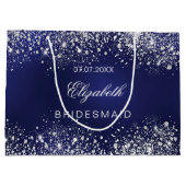 ブリデシュ王室のメイドの青い銀結婚の名前 ラージペーパーバッグ (裏面)