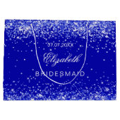 ブリデシュ王室のメイドブルー結婚ネーム ラージペーパーバッグ (裏面)