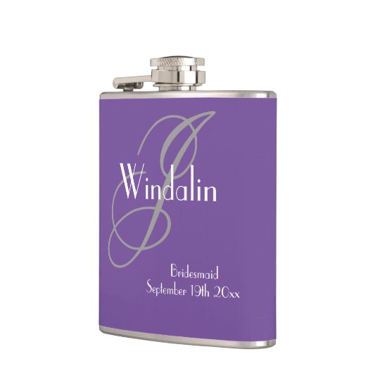 ブリデシュ結婚メイドのギフトモダンモノグラムシック フラスク (左)