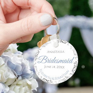 ブリデシュ結婚メイドのギフトライトブルー&グレイレースのよう キーホルダー