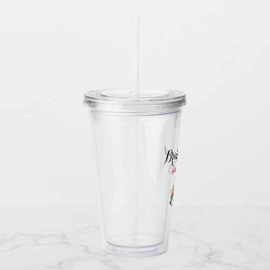 ブリデシュ結婚メイドカラフルピンクペイズリーフローラ アクリルタンブラー (右)