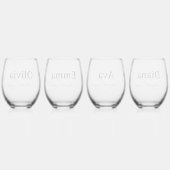 ブリデシュ結婚メイドシンプルの名前をカスタムする ステムなしワイングラス (裏面)