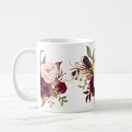 ブリデシードモノグラム水彩フラワーズマーサラ コーヒーマグカップ (左)