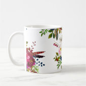 ブリデシードモノグラム水彩ボーホーブルゴーニュブルー コーヒーマグカップ (左)