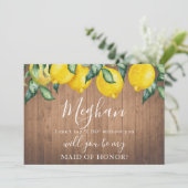 ブリデシード·プロポーズ·カード·レモンズとウッド 招待状 (スタンド正面)