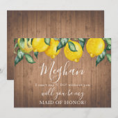 ブリデシード·プロポーズ·カード·レモンズとウッド 招待状 (正面/裏面)