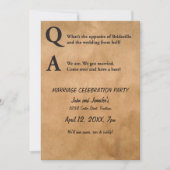 ブリデジラ結婚パーティの招待状の反対側 招待状 (正面)