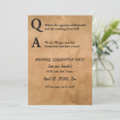 ブリデジラ結婚パーティの招待状の反対側 招待状 (スタンド正面)