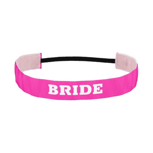 ブリデスピンクパーソナライズされたヘアタイ アスレチックヘッドバンド (正面)